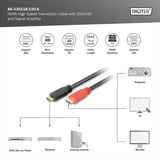 Digitus Cavo di collegamento HDMI ad alta velocità con Ethernet e amplificatore di segnale Nero