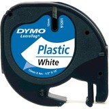 Dymo LetraTag etichette originali in plastica | rotolo da 12 mm x 4 m | stampa nera su bianco | LT etichette autoadesive per etichettatrice LetraTag | 1 pezzo, Nastro di scrittura Poliestere, Belgio, 4 m, 1 pz, 22 mm, 96 mm