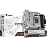 GIGABYTE B650M AORUS ELITE AX ICE Scheda madre - AMD Ryzen serie 9000, VRM a 12+2+2 fasi, fino a 8000 MHz DDR5 (OC), 1xPCIe 5.0 + 1xPCIe 4.0 M.2, LAN 2,5 GbE, WIFI 6E, USB 3.2 Gen 2x2 argento, VRM a 12+2+2 fasi, fino a 8000 MHz DDR5 (OC), 1xPCIe 5.0 + 1xPCIe 4.0 M.2, LAN 2,5 GbE, WIFI 6E, USB 3.2 Gen 2x2, AMD, Socket AM5, AMD Ryzen 7000 Series, AMD Ryzen 8000 Series, AMD Ryzen 9000 Series, Socket AM5, DDR5-SDRAM, 256 GB