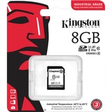 Kingston 8G SDHC Industrial pSLC, Scheda di memoria Nero, 8 GB, SDXC, Classe 10, UHS-I, 100 MB/s, 80 MB/s