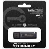 Kingston IronKey Locker+ 50 G2 64 GB, Chiavetta USB antracite