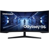 Samsung Monitor Gaming Odyssey G5 da 34'' Ultra WQHD Curvo, Monitor di gioco Nero, 86,4 cm (34"), 3440 x 1440 Pixel, UltraWide Quad HD, LED, Nero