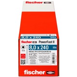 fischer Vite per legno PowerFast II 8,0x240 testa svasata gradinata TX 
