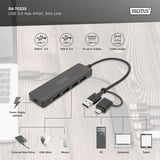 Digitus Hub USB 3.0 4 porte linea sottile Nero