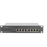 Digitus Switch Gigabit Ethernet PoE+ da 8 porte a 10 pollici, gestito L2+, Interruttore gestito L2+, Gestito, L2+, Gigabit Ethernet (10/100/1000), Full duplex, Montaggio rack, Montabile a parete