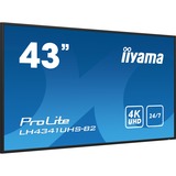 iiyama LH4341UHS-B2 visualizzatore di messaggi 108 cm (42.5") LCD 500 cd/m² 4K Ultra HD Processore integrato Android 8.0 24/7, Public Display nero lucido, 108 cm (42.5"), LCD, 3840 x 2160 Pixel, 24/7