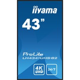iiyama LH4341UHS-B2 visualizzatore di messaggi 108 cm (42.5") LCD 500 cd/m² 4K Ultra HD Processore integrato Android 8.0 24/7, Public Display nero lucido, 108 cm (42.5"), LCD, 3840 x 2160 Pixel, 24/7