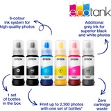 Epson EcoTank ET-8500 stampante fotografica multifunzione a serbatoio, Stampante multifunzione grigio/Nero, Ad inchiostro, Stampa a colori, 5760 x 1440 DPI, A4, Stampa diretta, Bianco