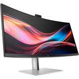 HP Series 7 Pro Monitor serie 7 Pro WQHD per videoconferenze da 34'' - 734pm, Monitor LED Nero/Argento, 86,4 cm (34"), 3440 x 1440 Pixel, Wide Quad HD, LCD, 5 ms, Nero, Argento