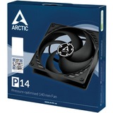ARCTIC P14 Case per computer Ventilatore 14 cm Nero, Ventola Nero, Ventilatore, 14 cm, 1700 Giri/min, 0,3 son, 123,76 m³/h, Nero