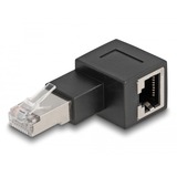 DeLOCK Adattatore RJ-45 maschio > RJ-45 femmina, Cat.6a Nero