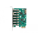 DeLOCK Scheda PCI Express x1 con 7 x USB 5 Gbps Tipo-A esterni, Controller USB 