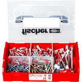 fischer FixTainer - DuoPower/DuoTec + viti, Tassello grigio chiaro/Rosso