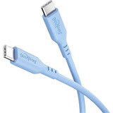 goobay Cavo in silicone USB 2.0 blu, connettore USB-C > connettore USB-C celeste