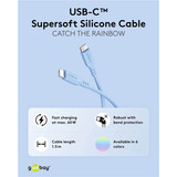 goobay Cavo in silicone USB 2.0 blu, connettore USB-C > connettore USB-C celeste