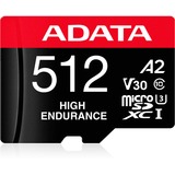 ADATA High Endurance 512 GB MicroSDXC UHS-I Classe 10, Scheda di memoria 512 GB, MicroSDXC, Classe 10, UHS-I, 100 MB/s, 85 MB/s