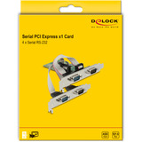 DeLOCK Scheda PCI Express x1 a 4 x Seriale RS-232, Scheda di interfaccia 