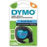Dymo Etichette LT IN Plastica, Nastro di scrittura Nero su blu, Poliestere, Belgio, DYMO, LetraTag 100T, LetraTag 100H, 1,2 cm