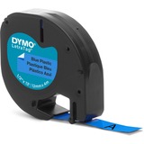 Dymo Etichette LT IN Plastica, Nastro di scrittura Nero su blu, Poliestere, Belgio, DYMO, LetraTag 100T, LetraTag 100H, 1,2 cm
