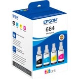 Epson 664 EcoTank 4-colour Multipack, Inchiostro Originale, Nero, Ciano, Magenta, Giallo, EcoTank L555 EcoTank L355 EcoTank ET-4500 EcoTank ET-2650 EcoTank ET-2600 EcoTank ET-2550 EcoTank..., 70 ml, 70 ml, Ad inchiostro