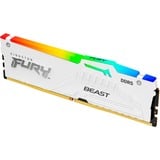 Kingston FURY FURY Beast 16GB 6000MT/s DDR5 CL30 DIMM White RGB EXPO, Memoria bianco, 16 GB, 1 x 16 GB, DDR5, 288-pin DIMM, Bianco