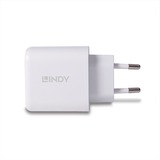 Lindy 73428 Caricabatterie per dispositivi mobili Universale Bianco AC Ricarica rapida Interno bianco, Interno, AC, 20 V, Bianco