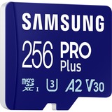 Samsung PRO Plus MicroSD 256 GB, Scheda di memoria blu, 256 GB, MicroSDXC, Classe 3, UHS-I, 180 MB/s, 130 MB/s