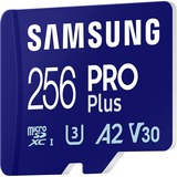 Samsung PRO Plus MicroSD 256 GB, Scheda di memoria blu, 256 GB, MicroSDXC, Classe 3, UHS-I, 180 MB/s, 130 MB/s