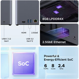 UGREEN DH4300 Plus NAS Mini Tower 8 GB LPPDDR4X UGOS Pro Grigio Nero, NAS, Mini Tower, 8 GB, LPPDDR4X, UGOS Pro, Grigio