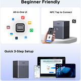 UGREEN DH4300 Plus NAS Mini Tower 8 GB LPPDDR4X UGOS Pro Grigio Nero, NAS, Mini Tower, 8 GB, LPPDDR4X, UGOS Pro, Grigio