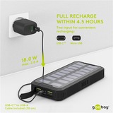 goobay Powerbank a ricarica rapida per esterni 20.000 mAh con solare Nero