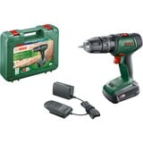 Bosch UniversalImpact 18V 1450 Giri/min Senza chiave 1,3 kg Nero, Verde, Rosso, Trapano avvitatore verde/Nero, Trapano con impugnatura a pistola, Senza chiave, Nero, Verde, Rosso, 1 cm, 1450 Giri/min, 3 cm