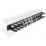 DeLOCK 66550 porta accessori Pannello di gestione del cavo, Instradamento dei cavi Nero, Pannello di gestione del cavo, Nero, Metallo, 1U, 48,3 cm (19"), 70 mm