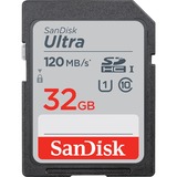 SanDisk Ultra 32 GB SDHC UHS-I Classe 10, Scheda di memoria Nero, 32 GB, SDHC, Classe 10, UHS-I, 120 MB/s, Class 1 (U1)