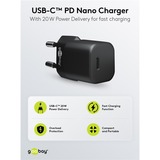 goobay Caricatore rapido USB-C Nano, PD, GaN, 20 Watt, Caricabatterie Nero