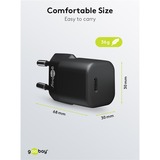 goobay Caricatore rapido USB-C Nano, PD, GaN, 20 Watt, Caricabatterie Nero