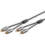goobay Cavo Stereo Cinch Plus Nero/Argento