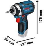 Bosch Avvitatore ad impulsi (a batteria) Bosch GDR 10,8-LI Professional blu/Nero, Nero, Blu, Rosso, 2600 Giri/min, 105 Nm, Batteria, 12 V, Ioni di Litio