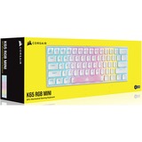 Corsair CH-9194114-DE - Tastatur tastiera USB Tedesco Bianco, Tastiera da gioco bianco, 60%, USB, Interruttore a chiave meccanica, LED RGB, Bianco
