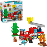 LEGO DUPLO Town Camion dei pompieri con tubo e pompiere, Giochi di costruzione Gioco Didattico per la Motricità Fine con Camion e Personaggio per 2+, Set da costruzione, 2 anno/i, Plastica, 28 pz, 622 g
