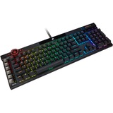 Corsair K100 RGB Mechanical Gaming tastiera USB QWERTZ Tedesco Nero, Tastiera da gioco Nero, Full-size (100%), USB, Interruttore a chiave meccanica, QWERTZ, LED RGB, Nero