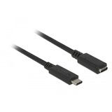 DeLOCK 85532 cavo USB 0,5 m USB 3.2 Gen 1 (3.1 Gen 1) USB C Nero, Cavo di prolunga Nero, 0,5 m, USB C, USB C, USB 3.2 Gen 1 (3.1 Gen 1), Nero