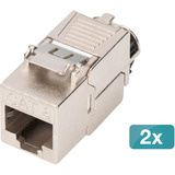 Digitus Modulo Keystone Cat. 8.1, schermato, 2 pezzi, Modulo di Keystone argento