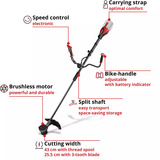 EINHELL Decespugliatore professionale a batteria GP-BC 36/430 Li BL-Solo, 36Volt (2x18V) rosso/Nero