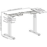 ICY BOX IB-EW205B-T Elettrico 2 gamba/gambe Nero, Base Nero, 125 kg, Elettrico, 38 mm/s, 2 gamba/gambe, Acciaio, Nero