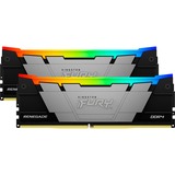 Kingston FURY FURY 16GB 3600MT/s DDR4 CL16 DIMM (Kit da 2) Renegade RGB, Memoria Nero, 16 GB, 2 x 8 GB, DDR4, 288-pin DIMM