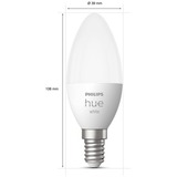 Philips Hue 8719514320628A Soluzioni di illuminazione intelligenti, Lampada a LED Philips Hue White 8719514320628A, Lampadina intelligente, Bluetooth/Zigbee, Bianco, LED, E14, Candela