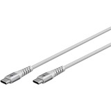 goobay Cavo tessile USB 2.0 supersoft, connettore USB-C > connettore USB-C bianco