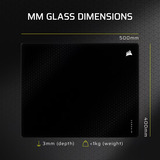 Corsair MM Glass, Gioco mouse pad Nero