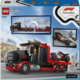 LEGO City F1 Truck con Audi F1 auto da corsa, Giochi di costruzione Giocattolo con 3 Minifigure, Macchina e Camion, Regalo Bambini 7+, Set da costruzione, 7 anno/i, Plastica, 508 pz, 758 g